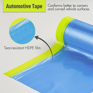 فيلم PE بأشرطة مسجلة مسبقًا رسامين بشريط لاصق إسقاط أغطية بلاستيكية لإخفاء أثاث السيارات فيلم - Product Image 5