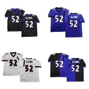Maglia da rugby da uomo in stile vintage cucita 52 Ray Lewis 20 Ed Reed S-3XL Spedizione veloce - Product Image 1