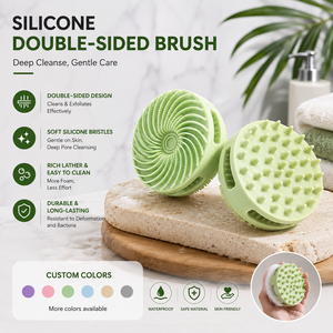 Brosse de massage du cuir chevelu en silicone, brosse exfoliante pour le corps et les cheveux, double face, fabricant OEM ODM - Product Image 1