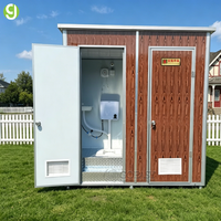 Baño Prefabricado de Lujo Goeasy con Estructura de Acero Galvanizado Personalizada, Contenedor Sanitario de 2 Cabinas