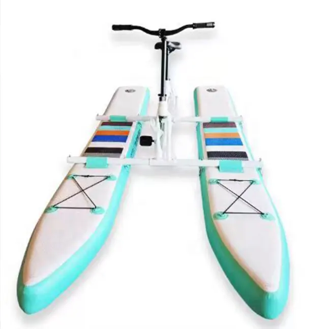2023 New Design Inflatable single water bike pedalo pedal boat floating bicycle for sale
