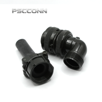 PSCCONN MS 5015 Série MS3108A 16-8S 90 °   Connecteur d'alimentation circulaire industriel fileté en métal, 5 broches, femelle, à angle droit