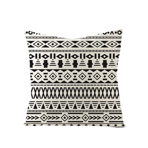 Black and White African Geometric Patterns Linen Pillowcase Modern <strong>Throw</strong> Pillow Covers <strong>for</strong> Sofa Couch <strong>Chair</strong> - Product Image 6