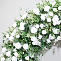 Arche de mariage incurvée 6 pieds x 7 pieds avec fleurs en soie, pliable et portable pour les mariages