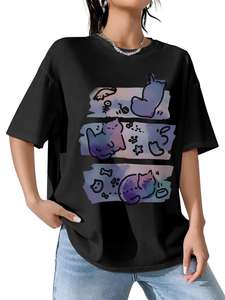 Camiseta de Manga Corta de Algodón Lisa, Holgada, de Verano, Antiarrugas, de Buena Calidad, con Impresión de Logotipo Personalizado - Product Image 3