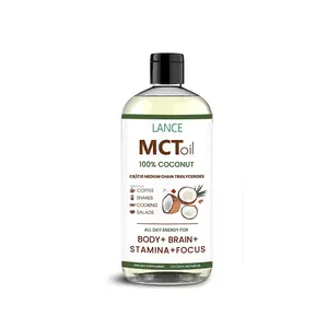 Label pribadi minyak MCT organik Vegan alami Keto Diet sedang rantai trigliserida 100% minyak kelapa MCT