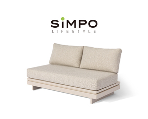 SIMPOLIFESTYLE Mobilier d'extérieur haut de gamme ELEMENT Chaise longue Jardin Terrasse Hôtel Resort Aluminium Teck Tissu Ensemble de canapé d'angle - Product Image 4