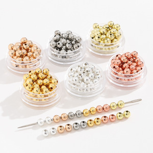 Copper Plated Round Spacer Beads 6mm For DIY Jewelry Making <b>Bracelets</b> Necklaces Accessories Metal Loose Beads Set - Product Image 1