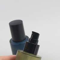 Bouteilles rondes en verre givré de luxe personnalisées avec pompe, 30 ml et 50 ml, pour lotion, soin de la peau, sérum facial, emballage cosmétique