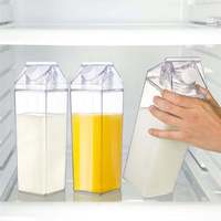 Bouteille de jus carrée en plastique réutilisable de 750 ml, personnalisée en usine, transparente, en carton, pour lait et eau
