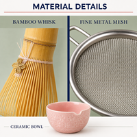 Ensemble de thé matcha Sakura personnalisable de 8 pièces, bol en céramique, fouet, cuillère, passoire, boîte cadeau pour cérémonie du thé