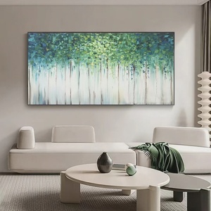 Peinture Impasto Originale Émeraude Vert Bleu, Art Abstrait, Peinture à l'Huile Artistique, Décoration Murale Abstraite Texturée 3D Encadrée - Product Image 4