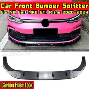 <b>For</b> VW Golf MK8 GTI 2020-2024 Body Kit Front Bumper Lip Carbon Fiber Look Sport Style Front Bumper <b>Diffuser</b> <b>Car</b> Accessories - Product Image 1