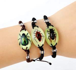 <span class=keywords><strong>Bracelet</strong></span> en corde de macramé fait main LC202512248, cordon tressé, <span class=keywords><strong>bijoux</strong></span>, fossiles d'ambre, insectes, pour hommes et femmes - Product Image 1