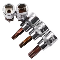 3/8 "Square Drive Socket Bit Set Trinquete Llave Manga S2 Torx Destornillador Bits Kit de herramientas de mano