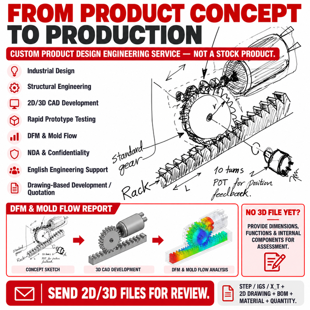 Industrial Product Design & Development Service Custom Engineering Product Design DFM Mold Engineering Product Development OEM