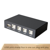 Boîtier commutateur USB 4 ports pour partage d'imprimante et de scanner, adaptateur hub USB 2 ports pour partage d'impression