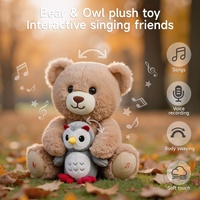Jouet en peluche ours mignon, ours en peluche musical, jouets pour bébés, ours et hibou en peluche, jouet animal interactif dansant pour bébés et enfants, cadeau