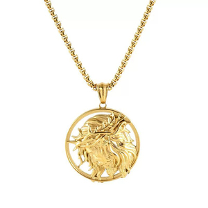 Lincy Vương Miện Gai Mens Đồ Trang Sức Thời Trang Thép Không Gỉ Hộp Chuỗi Không Làm xỉn 18K Vàng Vòng Mặt Dây Chuyền Công Giáo Chúa Giêsu Dây Chuyền - Product Image 1