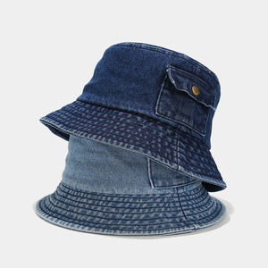 Casquette de pêcheur en jean <span class=keywords><strong>tendance</strong></span> automne-hiver <span class=keywords><strong>2022</strong></span>, design avec poche, chapeau seau en jean pour femmes, hommes, sports de plein air, décontracté, habillé - Product Image 2