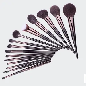 Brosse à œil unique pour femmes, accessoire professionnel en laine noire, vrai cheveux d'animaux, Kit de cosmétiques, de maquillage