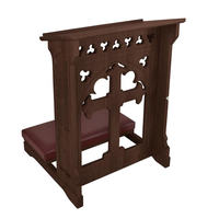 Conception de croix en bois massif Table en bois à genoux pour la prière religieuse Banc à genoux pour église
