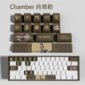 Jett 5 lados Sublimación de tinte OEM perfil 14 teclas Gaming Anime tema <span class=keywords><strong>Valorant</strong></span> PBT 1U 2u Spacebar keycaps mini Set - Product Image 4