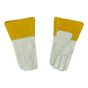 Fleece Padded Gardening Grill Stick Welding Leather Work Gloves