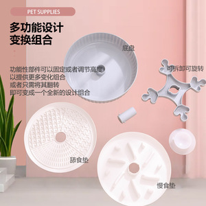 ชามอาหารสัตว์เลี้ยงแบบหมุนได้ Harry YaYa สำหรับสุนัขและแมว พร้อมถาดเปลี่ยนได้ - Product Image 3