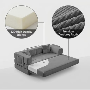 Sofá Cama Modular Moderno <span class=keywords><strong>de</strong></span> Pana, Tipo Futón, Estilo Japonés Tatami, Plegable 2 en 1, para Invitados - Product Image 4