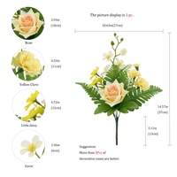 Groothandel Handgemaakte 4 Gesimuleerde Rozenboeketten Lang Nieuw Jaar Tafel Bloemenontwerp Geschikt Voor Kerst Thuis