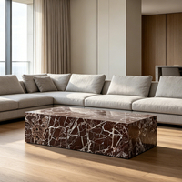Newstar Stone Lila-Weiß Geäderter Rosso Roter Marmor Rosa Levanto Couchtisch für Luxuriöses Modernes Wohnzimmer