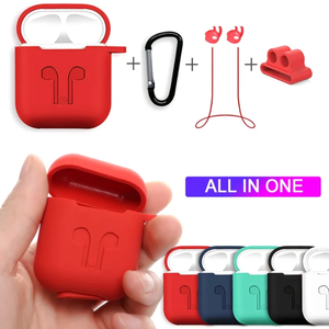 Vente chaude 5 en 1 <span class=keywords><strong>Airpods</strong></span> étui de protection en Silicone lanière Anti perte pour Apple téléphone <span class=keywords><strong>airpods</strong></span> Anti-poussière étui en Silicone boîte - Product Image 1