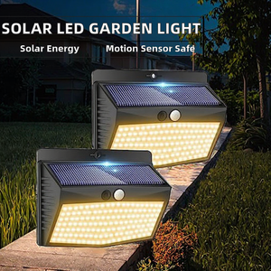100/212 LED <b>Wireless</b> Solar Plastic Outdoor Garden Wall <b>Lamp</b> IP54 Waterproof PIR Motion Sensor for Emergency - Product Image 2
