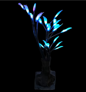 Árbol de luz LED decorativo de 2 m con hojas azules, con PVC y resina epoxi para iluminación de jardines, parques y paisajes al aire libre. - Product Image 1