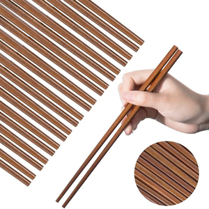 <span class=keywords><strong>Palillos</strong></span> Reutilizables Aptos para Lavavajillas, de Hierro y Madera, 10 Pares, Estilo Chino y Japonés, Antideslizantes, para Sushi y Ramen - Product Image 1