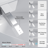 Toilet Duduk Modern dengan Lampu Malam, Cincin Dudukan Berpemanas, Sensor Siram yang Dikendalikan dengan Kaki, Toilet Pintar untuk Kamar Mandi