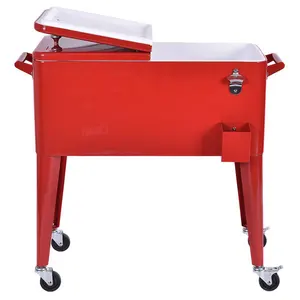 80qt-carrito enfriador de cerveza, para patio exterior, playa, con ruedas