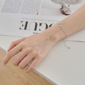 Bracelets chaîne de doigt Dylam en argent S925 avec pendentif queue en zircon cubique 5A et alphabet LOVE, pour cadeau d'anniversaire - Product Image 3