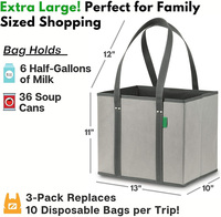 Sacs à provisions écologiques en tissu réutilisable biodégradable extra large imprimé de conception pliable durable à usage quotidien robuste