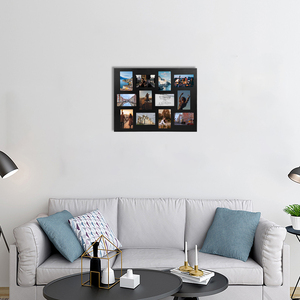 Cadre <span class=keywords><strong>photo</strong></span> mural en bois noir fait main, écologique, à 12 ouvertures, pour affichage <span class=keywords><strong>de</strong></span> plusieurs photos 4x6, décoration intérieure - Product Image 5