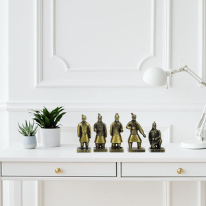 Terracotta Warriors and Horses Desk Decorations <strong>Retro</strong> <strong>Decor</strong> Vintage Terracotta Warriors Statue Metal Craft Souvenir <strong>Decor</strong> - Product Image 6