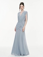 Robe d'été plissée sans manches à col en V, style luxe léger français, respirante, mini, coupe trapèze, taille naturelle, élégante et amincissante pour femme, idéale pour les soirées.