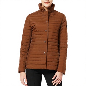 KIJQJW12 Women's Winter Casual <b>Quilted</b> Cotton <b>Jacket</b> Dark Blue Embroidery Striped Rivet Camouflage Long Sleeves Pearl Beading - Product Image 2