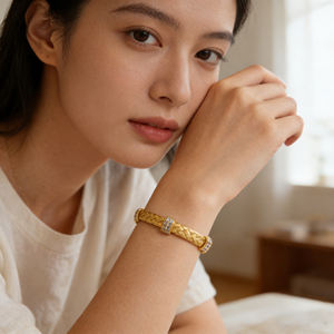 CUSTOM SILVER 10K/14K GOLD PLATED SOLID GOLD LAB GROWN DIAMOND ZICON ENGAGEMENT CLUSTER BANGLE UNISEX <b>CUTE</b> ANNIVERSARY PARTY - Product Image 5