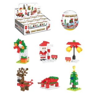 Quebra-cabeças DIY para crianças, conjunto de tijolos para montar ovos, blocos de construção para presente de Natal, brinquedos para crianças, surpresa de Natal