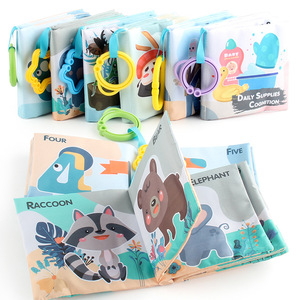 <span class=keywords><strong>Libro</strong></span> de tela lavable, <span class=keywords><strong>libro</strong></span> de actividades suaves de educación temprana con anillos de mordedor, juguete de aprendizaje cognitivo, animales, insectos y carreras - Product Image 6