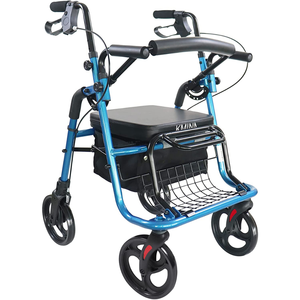 Andador con Silla de Ruedas (2 en 1), Andadores con Asiento para Personas Mayores y Adultos, Azul, KMINA K10055 - Product Image 2