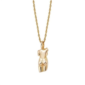 Collar con Colgante Artístico de Rostro Humano en Acero Inoxidable Chapado en Oro de 18k, Joyería Creativa para Mujer - Product Image 6