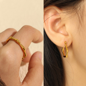 Pendientes de Aro Geométricos de Aleación de Zinc, Juego de Joyería de Moda Unisex en Tono Plateado y Dorado - Product Image 4